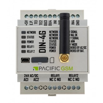 DIN-4G-DC LTE SMS Controller 12-24V AC/DC DIN-4G-DC LTE SMS Controller 12-24V AC/DC